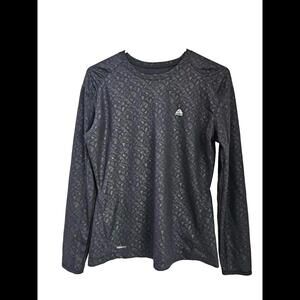 Nike Dri-Fit Womens ACG Embossed Jacquard Knit Allover Logo Black Shirt M